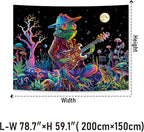 Galoker Blacklight Frog Tapestry Fantasy Neon Mushroom Tapestries UV Reactive Plant Floral Wall Tapestry Galaxy Space Tapestries Wall Hanging for Home Decor(H59.1×W78.7 inches)
