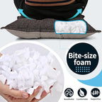 SINSOSSO Large Floor Pillow 22", Thickened Bite-Size Memory Foam Square Non-Slip Cushion for Office Back Support/Indoor Yoga/Chair Seat, Fashionable Color-Blocked Fabric & Washable, Dark Brown, 1 PCS