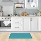 KitchenClouds Cushioned Anti Fatigue Rug 17.3"x28" Water Resistant Non Slip Standing Desk Mats Comfort Floor Mats for Kitchen, House Sink Office (Green)