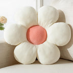 Flower Pillow, White Pink Throw Pillows Cute Daisy Decorative Pillow for Bed, Sofa, Couch.19.6" Round Cushion Seating Home Decorative