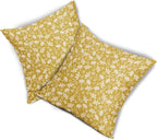 Yellow Pillow Covers 16x16 Set of 2 Vintage Floral Rustic Old Style Cute Flower Print Decorative Outdoor Pillowcases Seasonal Farmhouse Throw Cushion Case Decor for Couch Sofa Bed