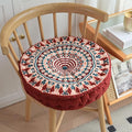 MOJUN Boho Floor Pillows Cushion, Round Meditation Floor Pillow Seating Cushion for Adults and Kids Bohemian Home Decorative Floor Cushions for Yoga Living Room Chair Tatami (Red, 17.7inch)