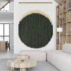 IOWER Large Macrame Wall Hanging Green Boho Decor Macrame Beads Yarn Fiber Art Beaded Tassel Home Decor For Bedroom Living room 39" W x 55" L