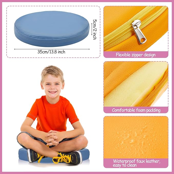 Juexica 4 Pcs Extra Thick Flexible Seating Floor Cushions Assorted Colored Pillow Floor Cushions for Classroom Soft Flexible Seating for Kids Learning Sitting Daycare School Chair (Mixed Colors)