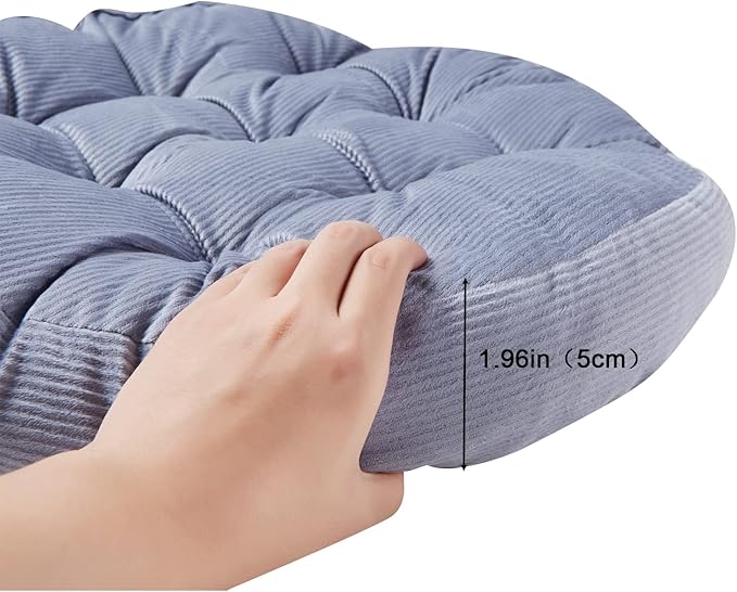 Big Hippo Floor Pillow Cushion, 22 Inch Round Seat Cushions Thick Meditation Cushion for Yoga Living Room Sofa Balcony Indoor & Outdoor (Gray)