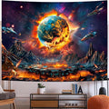 Generleo Planet Galaxy Space Tapestry Psychedelic Universe Nebula Tapestries Mysterious Mountain UFO Wall Decor Starry Sky Tapestry Wall Hanging for Bedroom