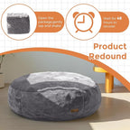 MAXYOYO 3 in 1 Kids Bean Bag Chair Bed, Child Floor Sofa for Gaming, Reading, Faux Fur Floor Mattress with High-Density Foam Filling for Living Room Bedroom