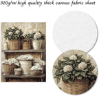 Dazzlewall Laundry Room Wall Art Decor Unframed, Rustic Vintage Floral Woven Basket Artwork Print for Laundry Bathroom Retro Farmhouse Botanical Bathroom Wall Decor, 12x16 in