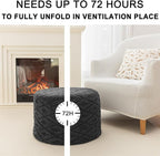 Round Pouf Ottoman 20 x 20 x 14 Inches Boho Poof Home Decor Floor Pouffe Ottoman Foot Rest for Couch Sofa Bean Bag Chairs Living Room Bedroom (Dark Gray)