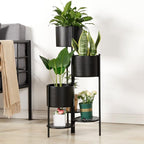 SSS Furniture Corner Plant Stand Indoor Metal, 6 Tier 6 Potted Outdoor Flower Pot Stands Holder Shelves for Living Room, Potted Storage Shelf Rack, Decorative Holder Rack for Multiple Plants (Black)
