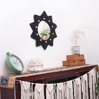 Boho Wall Hanging Mirror Macrame Bohemian Round Mirror for Bedroom Living Room Apratment