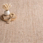 S & L Homes Jute Pulse Handwoven Natural Area Rug for Living Room Bedroom Kitchen Hallway Entryway- Rustic Vintage Farmhouse Decor - (3' x 5' Natural Ivory)