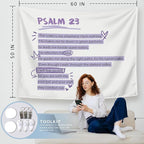 LIANGW Purple Christian Tapestry Aesthetic, Wall Tapestry for Bedroom, Purple Room Dorm Decor for College Girls, Wall Art for Teen Girls & Women, Bible Verses Tapestries Wall Hanging 50x60 Inch