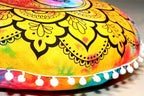 CRAFT KALA 22" Mandala Meditation Floor Pillows Cover Pouf Cover Round Seating Bohemian Mandala Cotton Floor Cushion Cover Outdoor Fireplace Seating Living Room Yoga Room Home Décor (Multi Yin Yang)