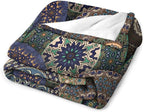 Indian Bohemian Throw Blanket Mandala Design Colorful Boho Floral Pattern Paisley Blanket for Sofa Bed Couch Chair Or Dorm 70"x80"
