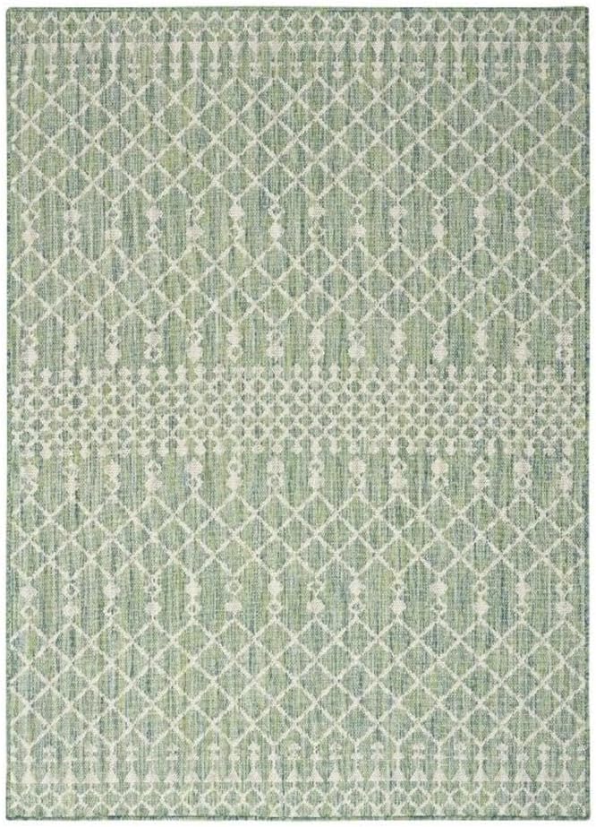 Nourison Home Positano Blue Green 6' x 9' Area Rug - Easy Clean, Non Shedding, Bed Room, Living Room, Dining Room, Kitchen (6' x 9')