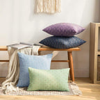 MIULEE Pack of 2 Decorative Burlap Linen Euro Sham Throw Pillow Covers for Sofa Couch Bed 24x24 Inch Modern Farmhouse Pillowcases Rustic Woven Textured Cushion Cover Light Blue