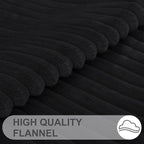 Simmore Decorative Spring Throw Pillow Covers 16x16 Set of 2, Soft Natural Plush Flannel Double-Sided Fluffy Couch Pillow Covers for Sofa Living Room, Black