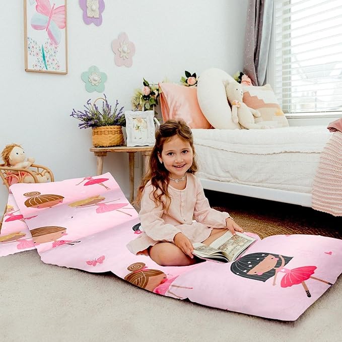 Butterfly Craze Floor Pillow Case - Lounger Support & Guest Bed Setup - Machine Washable Cover for Studio Apartment Essentials - Adjustable Floor Seating for Kids & Adults - Queen, Pink Ballerina