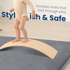 Baby Play Mat for Floor,1.3" Thick Elasti-Foam 50"×74" Playpen Mat for Tummy Time,Water Repellent Soft Coral Velvet for Toddler,Infant,Kids,Non-Slip Backing Safe for Crawling(Dark Grey)