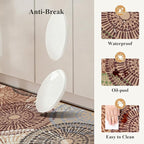 HEBE Cushioned Kitchen Mats for Floor Set of 2, Non Slip Anti Fatigue Kitchen Rugs and Mats, Floral Waterproof Comfort Foam Standing Mat Floor Carpet for Kitchen,Home Office,Sink,Laundry