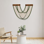 EOBTAIN Green Macrame Wall Hanging Macrame Wall Decor, Handmade Beige Yarn Tassel Boho Tapestry Woven Wall Art for Bedroom Living Room Backdrop Apartment Home Decorations, 23.6x31.5 Inch