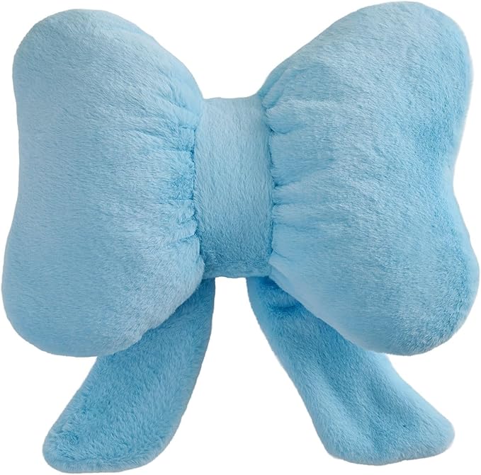 Bow Pillow Throw Pillows Butterfly Shaped Decorative Cute Pillows for Bed Sofa Cute Home Decor,Blue 14.5 * 12inch