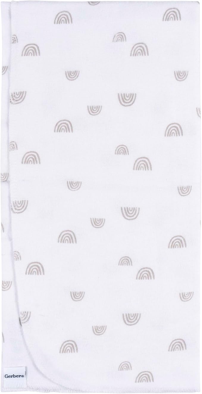 Gerber Unisex Baby 100% Cotton Flannel Receiving Blankets 30x30 Inches (Pack of 16), Boho Rainbow, One Size