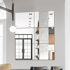 Delma Wall Mirror,Full Length Mirror Tiles for Wall Decor, Modern Full Body Mirror for Home, Office, and Gym（Glass, 16''x12''x 6PCS）