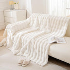 VClife Soft Plush Faux Fur Couch Cover, Warm Fuzzy White Sofa Covers for 3 Cushion Couch Sofa (71"x134") Non Slip Couch Covers for Dog Cat Washable Thick Furniture Protector for Pets