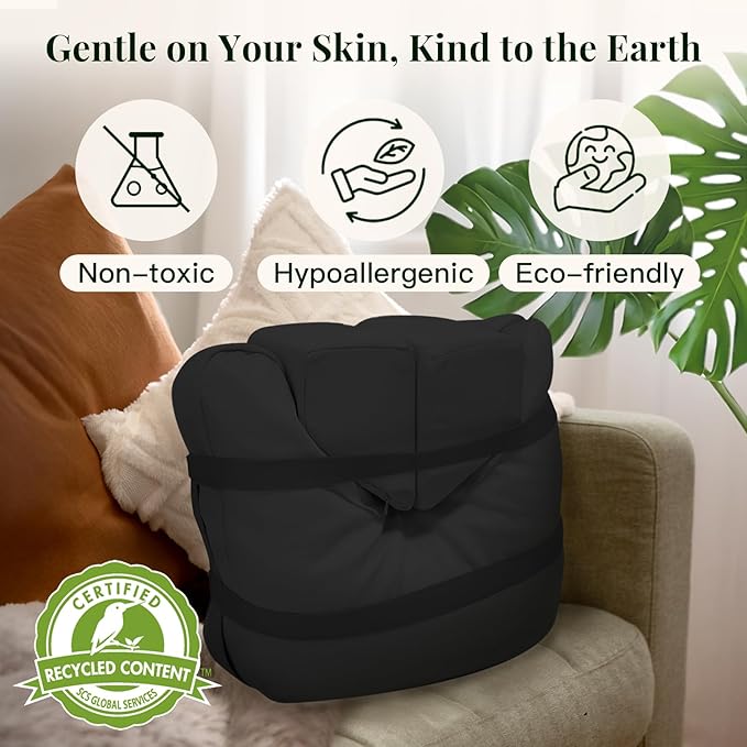 Syrinx Meditation Cushion Set – Zafu Yoga Floor Pillow with Knee Support Pads, Buckwheat Hull Filling, Carry Bag & Zabuton-Style Base