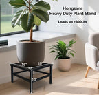 Plant Stand Indoor Outdoor,18 Inch Square Metal Plant Stands Riser,Heavy Duty Wrought Iron Pedestal Holders for Large Flower Pot,Outside Rust-Proof Black Flower Display Shelf for Patio,1-Pack