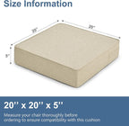 Shinnwa Gel Memory Foam Recliner Cushion for Elderly, Dual-Layer Foam Chair Pad, Extra Large Seat Cushion for Couch, Armchair, Wicker Chairs, Floor, 20 × 20 × 5in, Beige