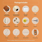 Macrame Kits for Beginners, 3 Set of Plant Hangers DIY Kit: Braided Polyester Ropes 50yds*5mm Burnt Orange, 20yds*2mm Ivory, 60+Pcs Supplies with Step-by-Step Easy Instructions (ORIV)