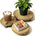 6"/8"/10" 3pcs Round Wood Riser - Plant Risers Stand for Decor - Wood Pedestal Stand Display for Kitchen Counter- Decorative Wooden Risers for Desktop/Bathroom/Livingroom/Bedroom