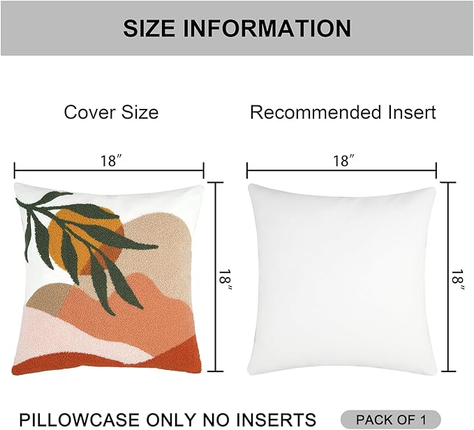 JASEN Abstract Boho Pillow Covers 18x18,Soft Mid Century Mountain Decorative Throw Pillows for Couch Bed Sofa Bedroom Only 1 Pillow Cover