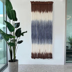 Macrame Wall Hanging Dip-Dye Wall Decor 15''W*39''L Boho Handmade Fiber Wall Art Decor for Nursery Bedroom Living Room