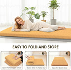Japanese Floor Mattress, 100% High Density Comfortable Foam, 4" Thicken Foldable Mattress Tatami Mat Sleeping Pad, Ideal for Comfort and Support, Kids Floor Lounger Pillow Bed Sofa, Coffee, Twin