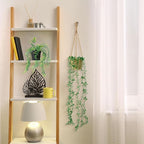 6 Set Mini Fake Hanging Plants with Woven Basket Boho Artificial Ivy Faux Vines Eucalyptus Leaf for Indoor Home Wall Living Room Bathroom Shelf Decor (Eucalyptus Leaf)