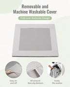 Blissful Diary 1.3" Thick Baby Play Mat, 50x50 Playpen Mat with Removable & Washable Cover, Ultra Soft Crawling Rug for Floor, Foam Cushion & Non-Slip Backing for Kid, Toddlers and Infants, Light Grey