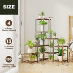 Bamworld Plant Stand Indoor Corner Plant Shelf Wood Plant Holder 13 Pots for Multiple Plants Home Decor for Gardening Gifts