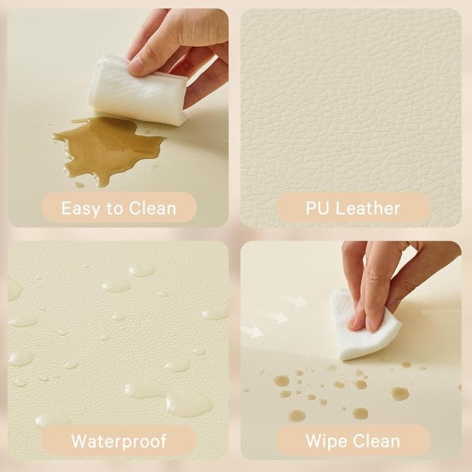 Waterproof Baby Play Mat for Floor Memory Foam 71 * 79 Cushion Playpen Playmat Tummy Time Crawling Mat Nursery Rug Thick Pad Create Soft & Safe Area for Infants,Toddler,Kids,Beige