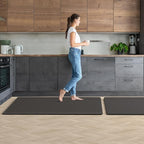 Mattitude Kitchen Mat 2PCS Kitchen Rugs Cushioned Anti-Fatigue Rug Waterproof Standing Desk Mat Kitchen Mats for Floor Kitchen Rug Set for Kitchen, Sink, Office 17.3"×30"+17.3"×47" Dark Grey