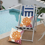 DFXSZ Orange Wine Red Flower Pillow Covers 18x18 Inch Set of 2 Outdoor Throw Pillows Outdoor Waterproof Decor for Living Room Sofa Patio Funiture Garden Floral Polyester Pillow Covers 002S18