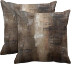 Britimes Throw Pillow Covers Modern Home Art Decor, 20 x 20 Inches Set of 2 Abstract Oil Painting Pillowcases for Bedroom, Living Room, Cushion Couch Sofa, Brown Grey Beige