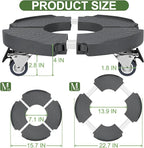 ToLanbbt 4 Pack Plant Caddy Stands with 360° Wheels Adjustable 15-22 in Rolling Stands Heavy Duty Large Plant Carts Dolly with Casters 440lbs Capacity for Large Planter, Garden Pot, Flower Pot, Gray