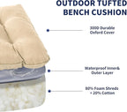 Outdoor Bench Cushion, 48x18x5 Inch, Waterproof Bench Cushion for Outdoor/Indoor Furniture, Tufted Patio Bench Seat Cushion, Fade Resistant Outdoor Cushions for Porch Swing Couch, Beige