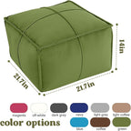 MeMoreCool Stuffed Round Pouf Ottoman Foot Rest, Floor Pouf Foot Stool with Soft Foam Chunk Filling, Small Round Ottoman Footstool Circle Footrest for Living Room