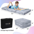 MeMoreCool Glow-in-The-Dark Dog Foldable Floor Mattress for Kids, Trifold Nap Mat for Toddlers, Portable Daycare Sleeping Futon or Floor Bed, 57x22 Inch