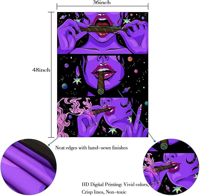 Yeoiat Fantasy Tapestry Anime Tapestry for Bedroom Cool Tapestries Wall Hanging for Dorm Living Room (Purple, 36.00" x 48.00")